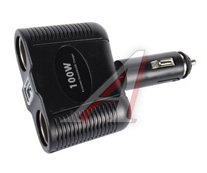 Изображение 1, NO.1646 Разветвитель прикуривателя 2-х гнездовой 12-24V 1USB OLESSON