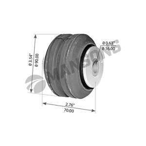 Изображение 1, 900.342 Сайлентблок VOLVO FH12, 13, 16, FM9, 12, 13 кабины MANSONS