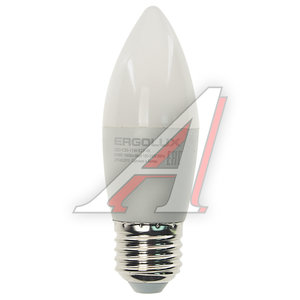 Изображение 1, LED-C35-11W-E27-4K Лампа светодиодная E27 C35 11W (95W) 220V холодный ERGOLUX