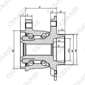 Изображение 5, GH34930 Ступица NISSAN Qashqai (14-) (4WD) задняя в сборе GMB