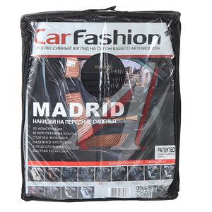 Изображение 3, 21884 Накидка на сиденье 3D экокожа-велюр черные серая строчка (6 предм.) Madrid CARFASHION