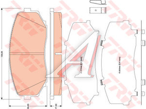 Изображение 4, GDB3471 Колодки тормозные MAZDA CX-9, CX-7 (07-) передние (4шт.) TRW