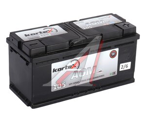 Изображение 1, 6СТ105(0) AGM605901 Аккумулятор KORTEX AGM 105А/ч обратная полярность