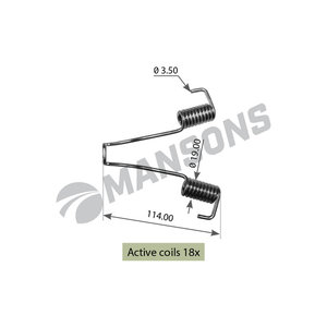 Изображение 1, SPR0024 Пружина BPW полуприцепа колодок стяжная (124х19.3.6) MANSONS