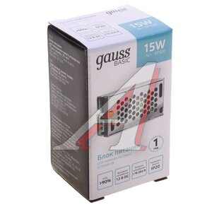Изображение 4, BT500 Блок питания светодиодной ленты 12V 15W IP20 Basic GAUSS
