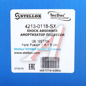Изображение 5, 42130118SX Амортизатор FORD Fusion (02-12) передний правый STELLOX
