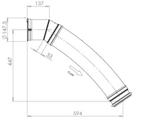 Изображение 3, 22235 Труба выхлопная глушителя DAF с гофрой (нерж.) E-line DINEX