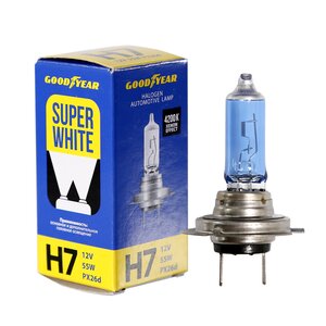 Изображение 1, GY017126 Лампа галоген 12V H7 55W PX26d Goodyear Super White GY017126 GOODYEAR