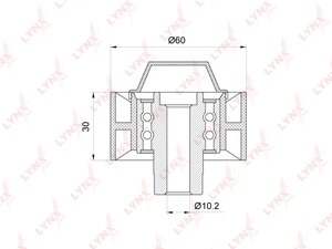 Изображение 3, PB7114 Ролик приводного ремня PEUGEOT 206, 208, Partner CITROEN Berlingo обводной LYNX