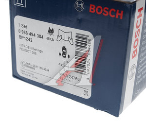 Изображение 4, 0986494304 Колодки тормозные PEUGEOT 308 (07-) задние (4шт.) BOSCH