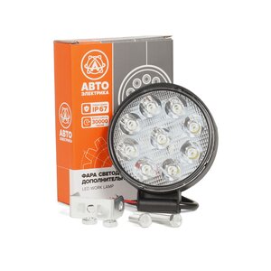 Изображение 1, AE27R-9LED-HC-MINI Фара рабочего света круглая 85х23х112 27Вт 9 светодиодов направленный свет AVTOELECTRICA