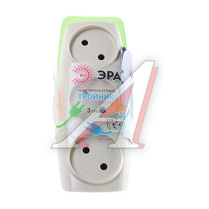 Изображение 1, Б0017018 Тройник сетевой 3 гнезда слоновая кость ЭРА