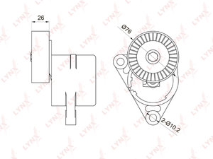 Изображение 1, PT3010 Натяжитель приводного ремня CHEVROLET Cruze (09-) (1.6), Lacetti (03-) LYNX