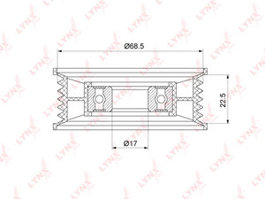 Изображение 4, PB7219 Ролик приводного ремня FORD Focus (11-), Fiesta (09-) натяжной LYNX