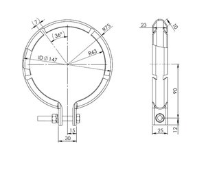 Изображение 3, 51894 Хомут глушителя КАМАЗ-5490 MERCEDES (цинк) E-line DINEX