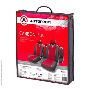 Изображение 2, CRB-902P BK/RD Авточехлы (майка) черно-красные (9 предм.) Carbon AUTOPROFI