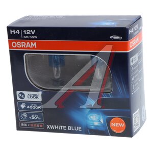 Изображение 2, 62193XWB-HCB Лампа 12V H4 60/55W P43t-38 +30% 4000К (2шт.) XWhite Blue OSRAM