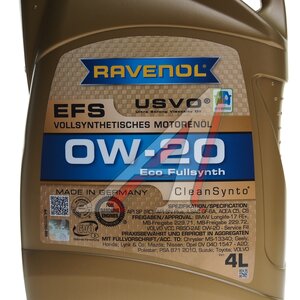 Изображение 2, 1111105-004-01-999 Масло моторное RAVENOL EFS 0W20 синт. C5/C6 GF-6A 4л