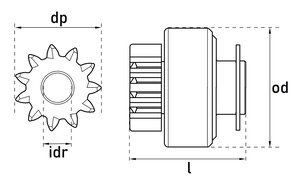 Изображение 2, TT61793 Привод стартера MAZDA 323F, 626 (94-) (бендикс) TESLA TECHNICS
