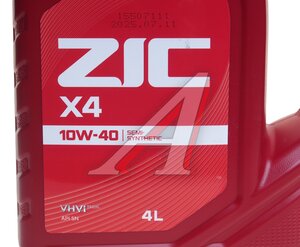 Масло моторное ZIC X4 10W40 п/синт. API SN 4л, ZIC 10W40,
                                                          фото 2 Изображение 2, 162766 Масло моторное ZIC X4 10W40 п/синт. API SN 4л