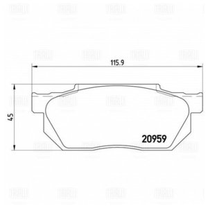 Изображение 3, PF4219 Колодки тормозные HONDA Civic ((92-) передние (4шт.) TRIALLI