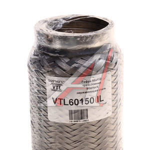 Изображение 3, VTL60150 IL Гофра глушителя 60x150 трехслойная interlock нержавеющая сталь МЗГС