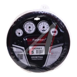 Изображение 1, 31688 Оплетка руля (S) 35-37см черно-красная экокожа CARFASHION