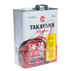 Изображение 1, 6056131 Масло моторное Adaptec SP/GF-6A 5W30 синт.4л TAKAYAMA