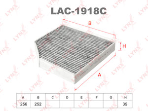 Изображение 1, LAC1918C Фильтр воздушный салона AUDI A6, A7, A8 (09-) угольный LYNX
