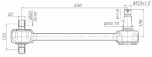 Изображение 2, 630-2919012-12 Штанга реактивная КАМАЗ (кроме 6520-6460) цельнокованая с двухопорным и конусным РМШ (06-) ROSTAR