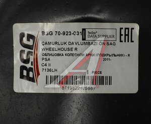 Изображение 4, BSG70923031 Подкрылок CITROEN C4 передний правый BSG