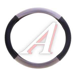 Изображение 2, 361227 Оплетка руля (M) 37-39см серая косичка экокожа "Блэк" PRIME CAR