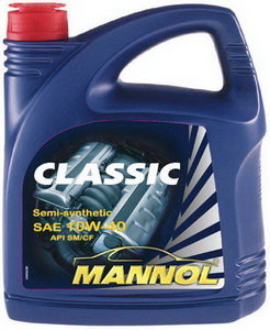 Изображение 1, 1101 Масло моторное CLASSIC 10W40 CH-4/SN п/синт.4л 7501 MANNOL