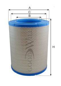 Изображение 2, AG1091 Фильтр воздушный VOLVO (дв.CUMMINS, DETROIT DIESEL) GOODWILL