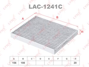 Изображение 1, LAC1241C Фильтр воздушный салона GREAT WALL Hover H3, H5 угольный LYNX
