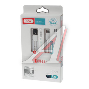 Изображение 2, NB-Q166 White Кабель iPhone (5-) 5A 1м белый XO
