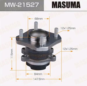 Ступица NISSAN NV200 задняя MASUMA, 43202-JX00B,
                                                          фото 1 Изображение 1, MW-21527 Ступица NISSAN NV200 задняя MASUMA