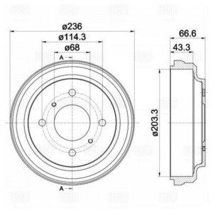 Изображение 1, TF214625 Барабан тормозной NISSAN Almera задний (1шт.) TRIALLI