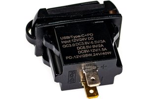 Изображение 1, PL9375 Розетка автомобильная встраиваемая 12V-24V вольтметр QC3.0 PRO LEGEND