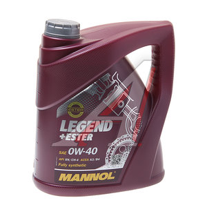 Изображение 1, 1001 Масло моторное LEGEND+ESTER 0W40 SN/A3/B4/CH-4 синт.4л 7901 MANNOL