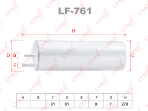 Изображение 1, LF761 Фильтр топливный VW Transporter T5 (16-) LYNX