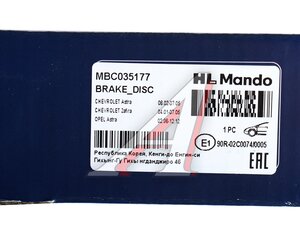 Изображение 7, MBC035177 Диск тормозной OPEL Astra G, H, Zafira передний (1шт.) MANDO