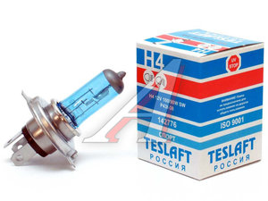 Изображение 1, 142776 Лампа 12V H4 100/90W P43t-38 3900/3850К 2100/1000лм Super White TESLAFT (Россия)