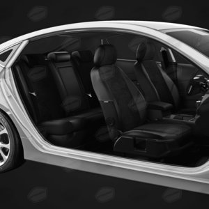 Изображение 5, CH03-0301-EC14 Авточехлы CHEVROLET Lanos (05-) экокожа-алькантара задняя спинка 40х60 черные комплект AVTOLIDER