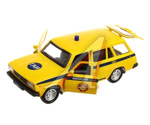 Изображение 2, 2104-12SLPOL-YE Модель автомобиля ВАЗ-2104 ЖИГУЛИ (милиция) металлическая (свет,  звук) ТЕХНОПАРК