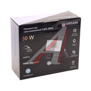 Изображение 4, GRE-004-0017 Светильник светодиодный 220V 30W 6500K с датчиком движения черный GRISARD ELECTRIC