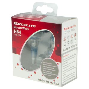 Изображение 1, EX-12612 Лампа 12V HB4(9006) 51W P22d (2шт.) Crystal White EXCELITE
