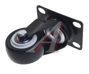 Изображение 2, 4053050 Колесо для тележки d=50мм 70кг платф. поворотное резина черный МФК