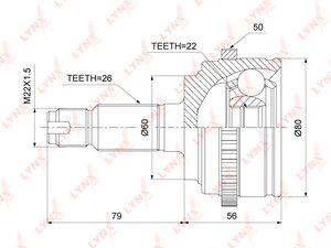 Изображение 2, CO3468A ШРУС наружный HONDA Civic (00-05) комплект LYNX