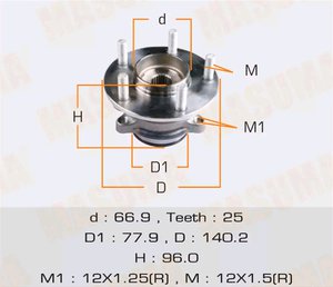Изображение 2, MW-31507 Ступица MITSUBISHI Outlander (12-) задняя с подшипником MASUMA